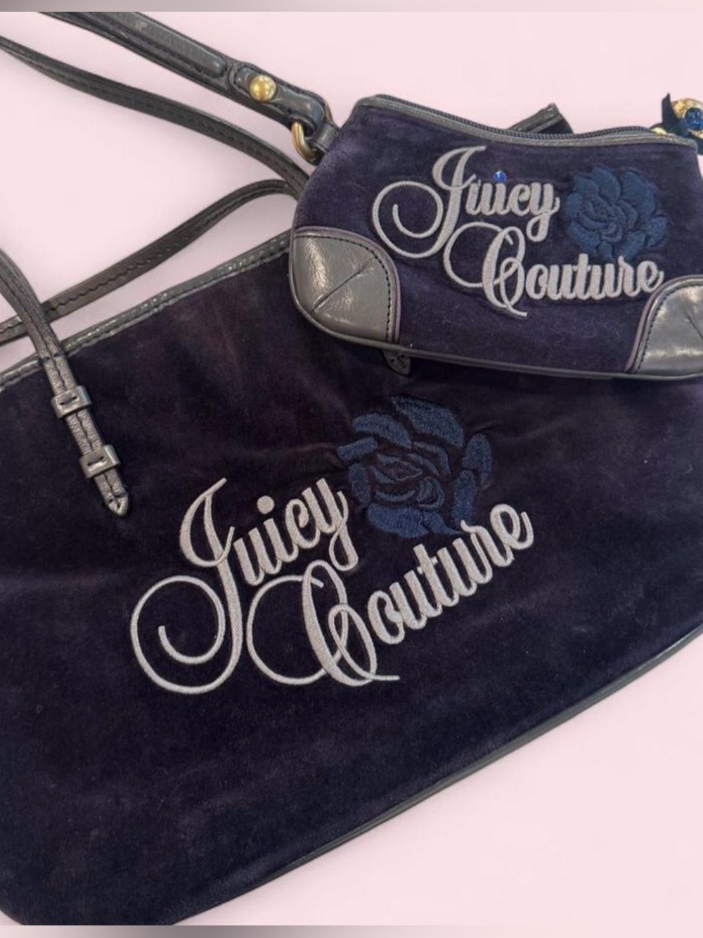 Vintage Juicy Couture Set: Navy Blue Velour